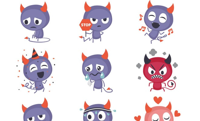 devil sticker smiley icons